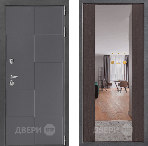 Дверь Дверной континент ДК-3/606 ФЛЗ-1 Зеркало Венге в Яхроме