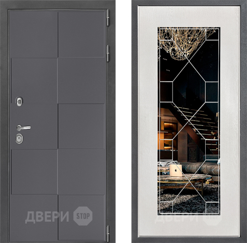 Дверь Дверной континент ДК-3/606 ФЛ-Тиффани Зеркало Белое дерево в Яхроме