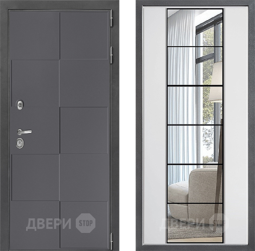 Входная металлическая Дверь Дверной континент ДК-3/606 ФЛЗ-2 Зеркало Белый софт в Яхроме