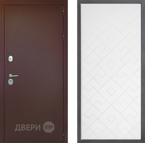 Дверь Дверной континент Рубикон Медь Дизайн ФЛ-Тиффани Белый софт в Яхроме