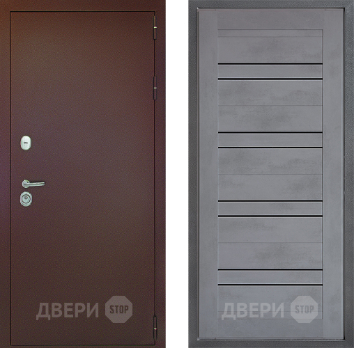 Входная металлическая Дверь Дверной континент Рубикон Медь Дизайн ФЛ-49 Бетон серый в Яхроме