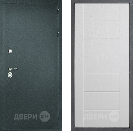 Дверь Дверной континент Рубикон Серебро Дизайн ФЛ-Лайн Белое дерево в Яхроме