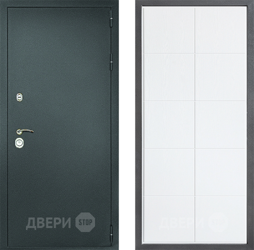 Входная металлическая Дверь Дверной континент Рубикон Серебро Дизайн ФЛ-Кватро Белое дерево в Яхроме