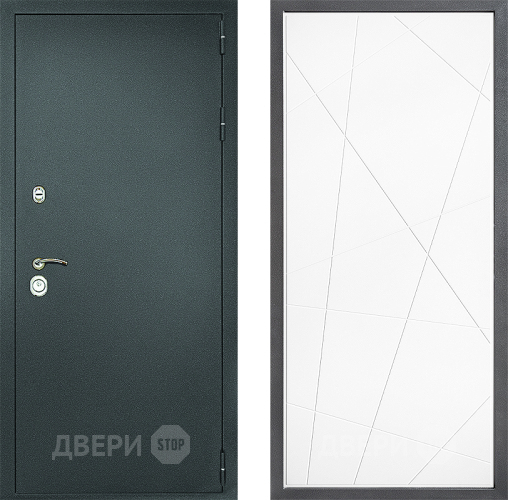 Дверь Дверной континент Рубикон Серебро Дизайн ФЛ-655 Белый софт в Яхроме