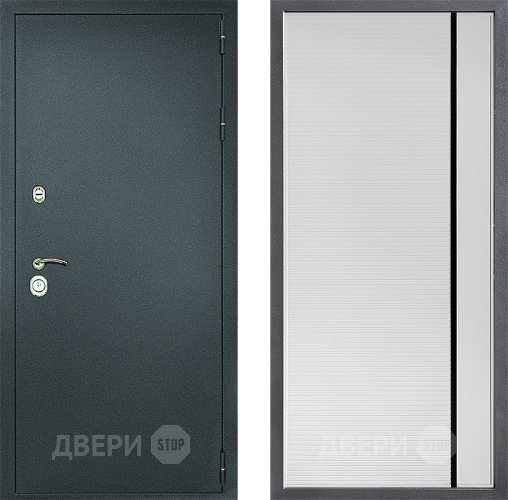 Входная металлическая Дверь Дверной континент Рубикон Серебро Дизайн ФЛ-757 Черное Стекло Софт милк в Яхроме
