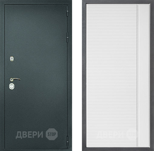 Входная металлическая Дверь Дверной континент Рубикон Серебро Дизайн ФЛ-757 Белое Стекло Софт милк в Яхроме