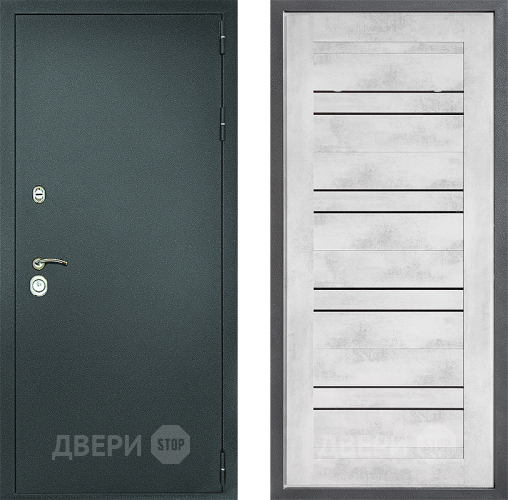 Дверь Дверной континент Рубикон Серебро Дизайн ФЛ-49 Бетон снежный в Яхроме