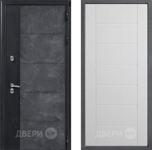 Входная металлическая Дверь Дверной континент ДК-15 Бетон ТЕРМО ФЛ-Лайн Белое дерево в Яхроме