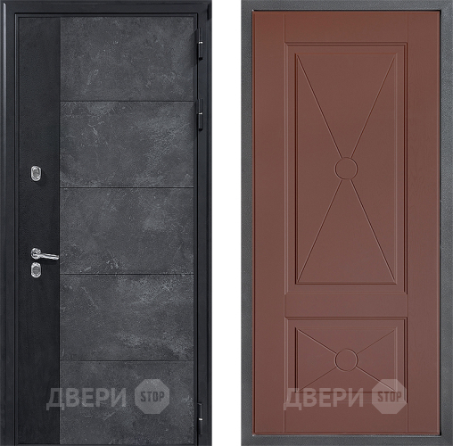Входная металлическая Дверь Дверной континент ДК-15 Бетон ТЕРМО ФЛ-617 Ясень шоколадный в Яхроме