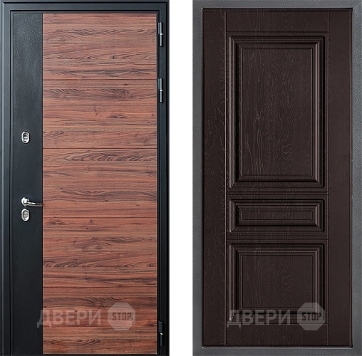 Входная металлическая Дверь Дверной континент ДК-15 Красное Дерево ТЕРМО ФЛ-243 Дуб шоколадный в Яхроме