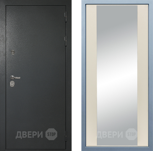 Входная металлическая Дверь Дива МД-40 Титан Д-15 Зеркало Шампань в Яхроме