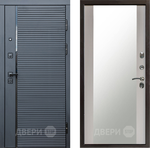 Дверь Престиж Черная Линия Зеркало Лиственница белая в Яхроме