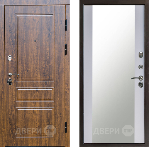 Дверь Престиж Классика Дуб Зеркало Белый софт в Яхроме