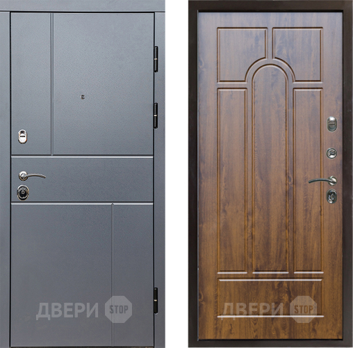Входная металлическая Дверь Престиж Горизонт Грэй Арка Дуб в Яхроме