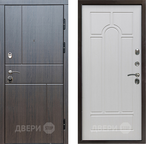 Входная металлическая Дверь Престиж Горизонт Венге Арка Лиственница белая в Яхроме