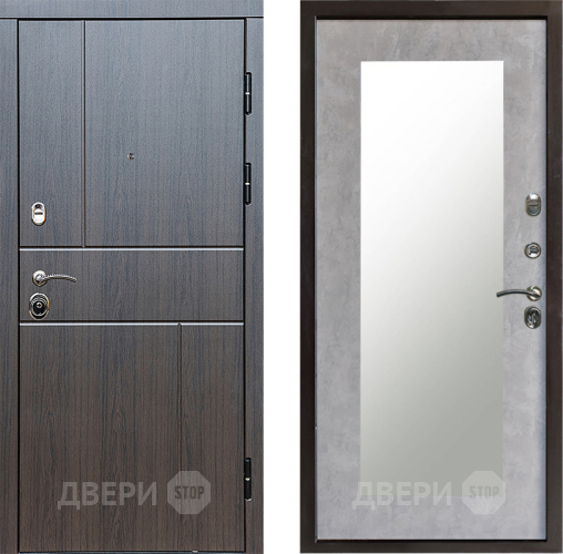 Входная металлическая Дверь Престиж Горизонт Венге Зеркло Пастораль Бетон светлый в Яхроме