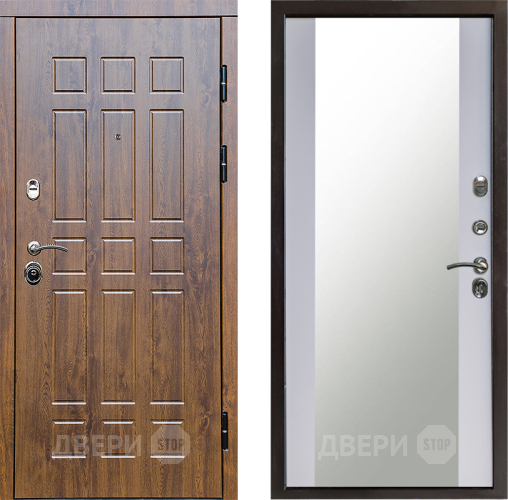 Входная металлическая Дверь Престиж Стандарт Зеркало Белый софт в Яхроме