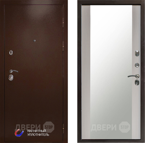 Дверь Престиж Медь Зеркало Лиственница белая в Яхроме