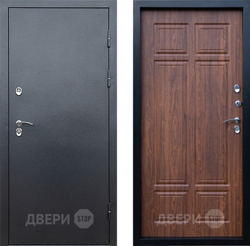 Входная металлическая Дверь Престиж TERMO с терморазрывом Снегирь Серебро Премиум Орех темный в Яхроме