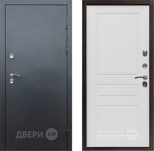 Входная металлическая Дверь Престиж TERMO с терморазрывом Снегирь Серебро Классика Лиственница белая в Яхроме