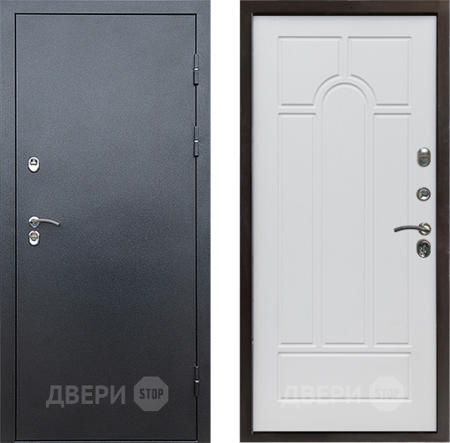 Входная металлическая Дверь Престиж TERMO с терморазрывом Снегирь Серебро Арка Белое дерево в Яхроме