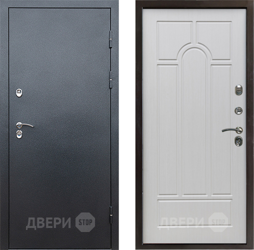 Входная металлическая Дверь Престиж TERMO с терморазрывом Снегирь Серебро Арка Лиственница белая в Яхроме