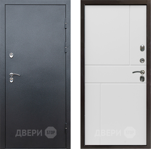 Входная металлическая Дверь Престиж TERMO с терморазрывом Снегирь Серебро Горизонт Бетон белый в Яхроме