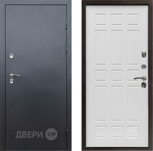 Входная металлическая Дверь Престиж TERMO с терморазрывом Снегирь Серебро Спарта Белое дерево в Яхроме