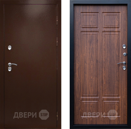 Входная металлическая Дверь Престиж TERMO с терморазрывом Снегирь Медь Премиум Орех темный в Яхроме