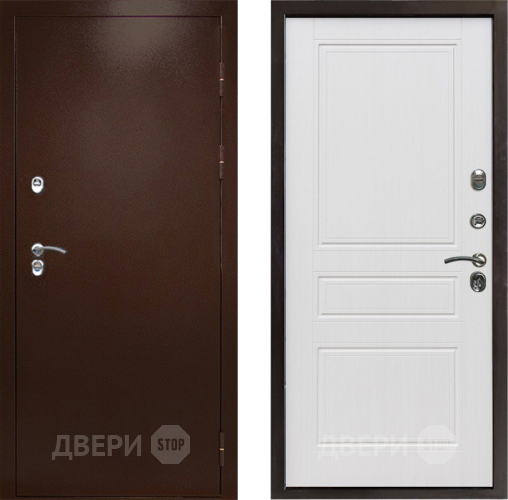 Входная металлическая Дверь Престиж TERMO с терморазрывом Снегирь Медь Классика Белое дерево в Яхроме