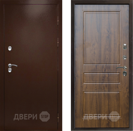 Входная металлическая Дверь Престиж TERMO с терморазрывом Снегирь Медь Классика Дуб в Яхроме