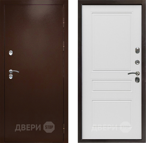 Входная металлическая Дверь Престиж TERMO с терморазрывом Снегирь Медь Классика Лиственница белая в Яхроме