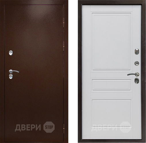 Входная металлическая Дверь Престиж TERMO с терморазрывом Снегирь Медь Классика Белый матовый в Яхроме