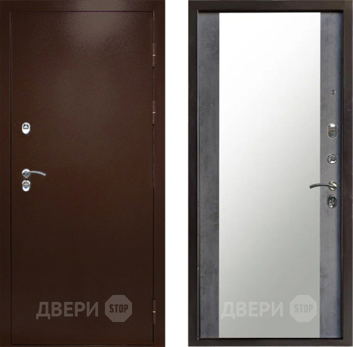 Входная металлическая Дверь Престиж TERMO с терморазрывом Снегирь Медь Зеркало Бетон темный в Яхроме