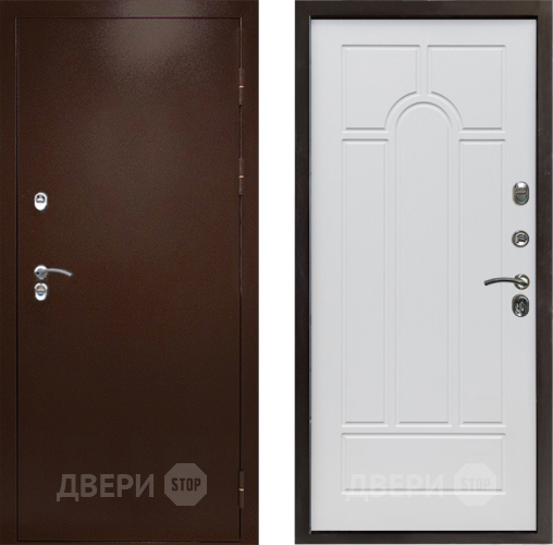 Входная металлическая Дверь Престиж TERMO с терморазрывом Снегирь Медь Арка Белое дерево в Яхроме