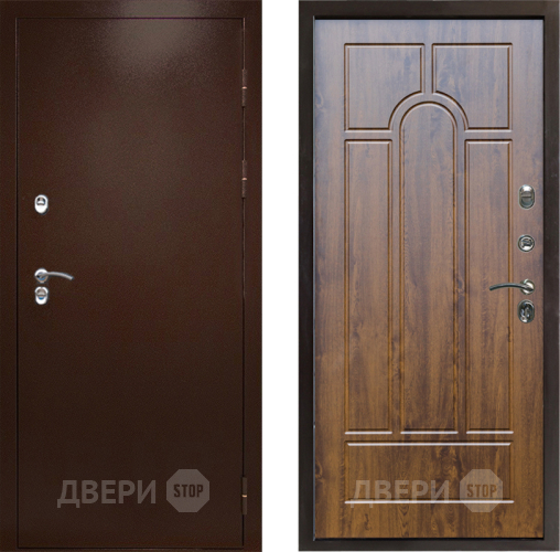 Входная металлическая Дверь Престиж TERMO с терморазрывом Снегирь Медь Арка Дуб в Яхроме