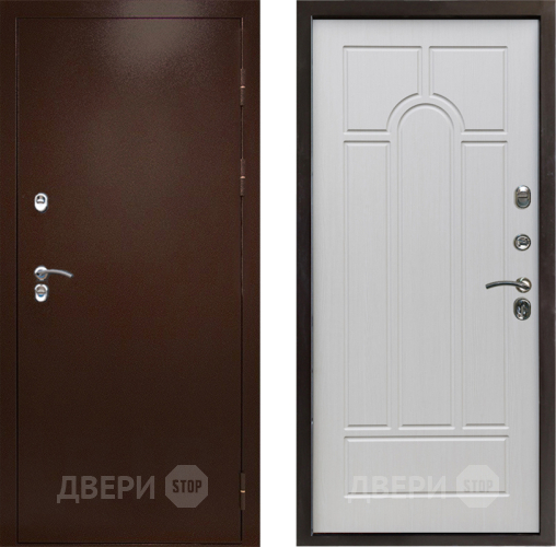 Входная металлическая Дверь Престиж TERMO с терморазрывом Снегирь Медь Арка Лиственница белая в Яхроме