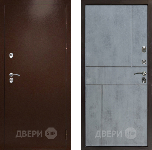 Входная металлическая Дверь Престиж TERMO с терморазрывом Снегирь Медь Горизонт Бетон темный в Яхроме