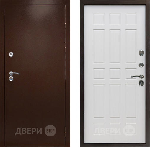 Входная металлическая Дверь Престиж TERMO с терморазрывом Снегирь Медь Спарта Лиственница белая в Яхроме