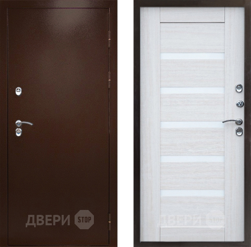 Входная металлическая Дверь Престиж TERMO с терморазрывом Снегирь Медь Царга Лиственница белая в Яхроме