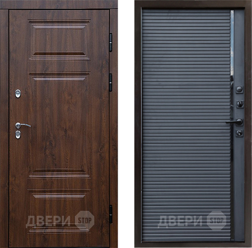 Входная металлическая Дверь Престиж TERMO с терморазрывом Премиум Орех Porte Черный кварц в Яхроме