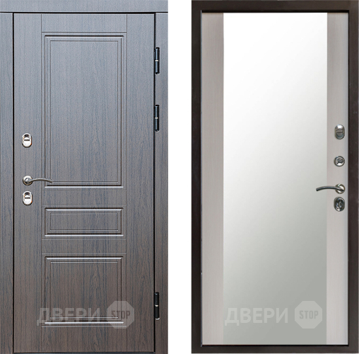 Входная металлическая Дверь Престиж TERMO с терморазрывом Классика Зеркало Лиственница белая в Яхроме