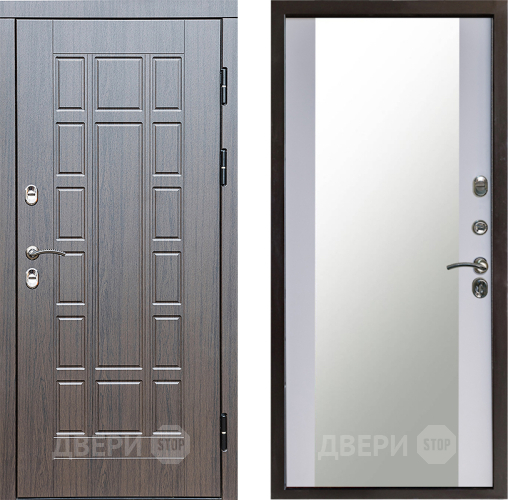 Входная металлическая Дверь Престиж TERMO с терморазрывом Престиж Зеркало Белый софт в Яхроме