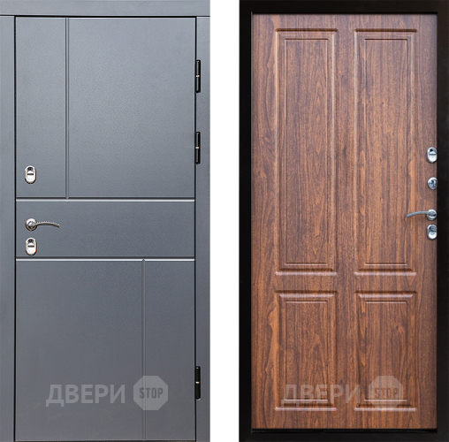 Входная металлическая Дверь Престиж TERMO с терморазрывом Горизонт Грэй Премиум Орех светлый в Яхроме