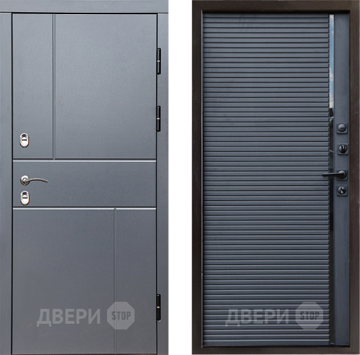 Входная металлическая Дверь Престиж TERMO с терморазрывом Горизонт Грэй Porte Черный кварц в Яхроме