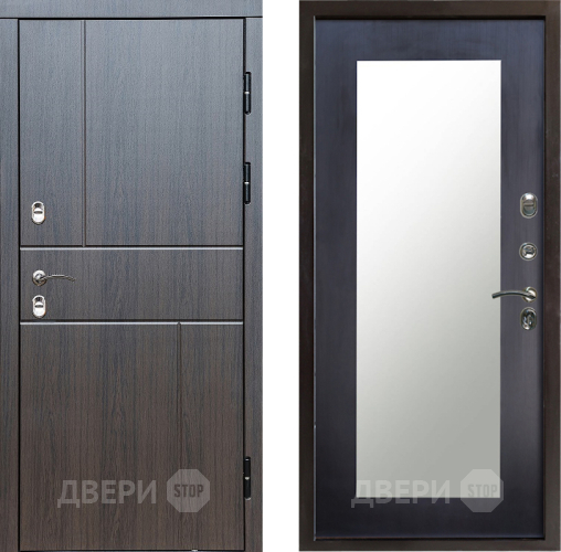 Входная металлическая Дверь Престиж TERMO с терморазрывом Горизонт Венге Зеркало пастораль Венге в Яхроме