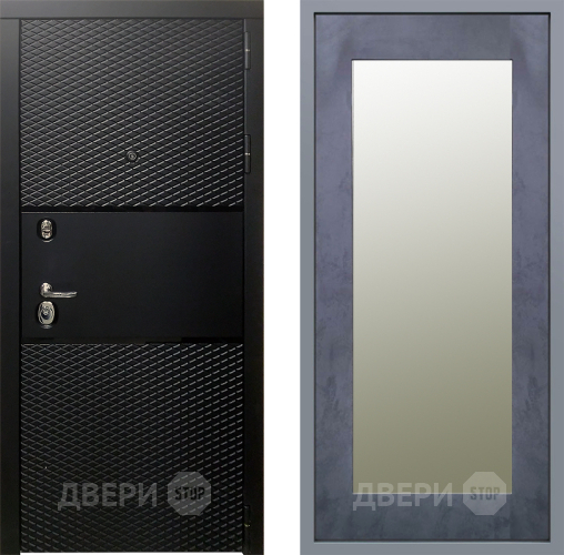 Дверь Заводские двери Тефлон Зеркало Модерн Бетон темный в Яхроме
