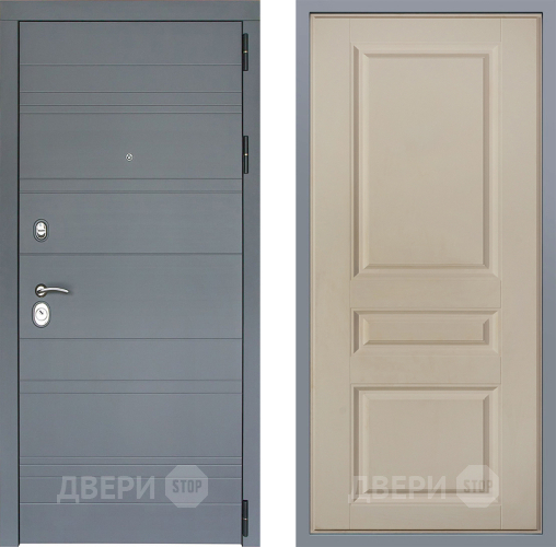 Дверь Заводские двери Лира Софт графит Стокгольм Шампань в Яхроме