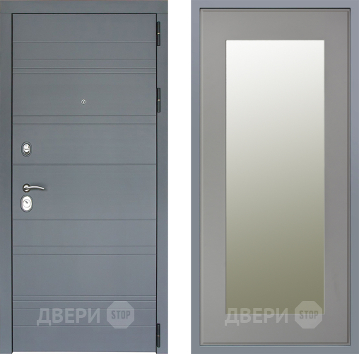 Дверь Заводские двери Лира Софт графит Зеркало Модерн Грей софт в Яхроме