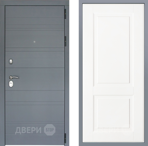 Дверь Заводские двери Лира Софт графит Доррен Белый софт в Яхроме